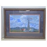 Framed Country Scene Print Wall Art Work
