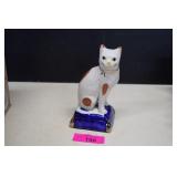 Fitz & Floyd Porcelain Cat on Cobalt Blue Pillow