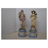 Vintage Ornate Porcelain Colonial Style Book Ends