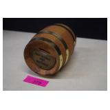 Vintage Advertising Wood Barrel bank