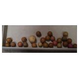 (25) Vtg Clay Marbles w/ Shooter