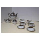 Vintage Lot Tea Set  Kettle, Sugar/Creamer & Tea -