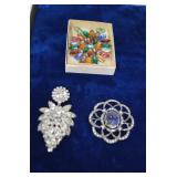 Lot 3 Vintage Brooches, Monet Detailed Brooch MORE