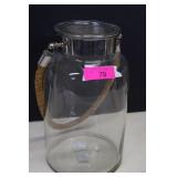 Glass Lantern w/Rope Handle 13.75' Tall