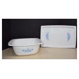 Vtg. Corn Flower Blue Corning Ware,4qt. Dutch Oven
