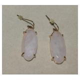 Gold Tone & Pink Quartz Earrings