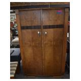 Art Deco Burl Double Wardrobe
