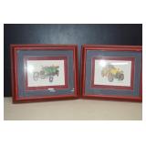Two Very Nice Framed Vintage Automobile Pictures