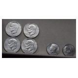1972D, 77D, 77D, 78D Eisenhower Dollars & 1990,