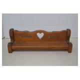 Vintage Small Heart Wooden Wall Shelf