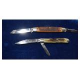 Two Queen Dual  Blade Pocket Knives # 6135 & Other
