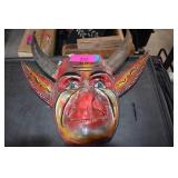 HandCrafted Folk Art Carved Wood Diablo Mask