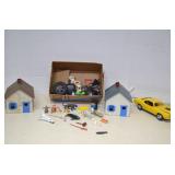 Lot MISC Vintage Metal Train Station Buildings &