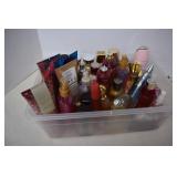 Tote Of Body Sprays And Lotions Including Victoria