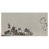 (17) Sterling Pandora Charms & (4) Sterling Clasps