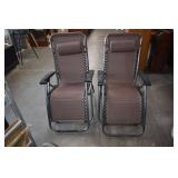 Pair Of Folding Reclining Lawn & Patio Chairs