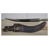 Two Fantasy Knives With Sheath - One Has Damage