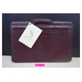 Protocol Leather Briefcase w/Zippered Pocket. New