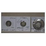 1935 & 37 Netherlands Silver 10 Cents/1970 2-1/2