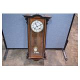 Antique Woodeb Vienna Style Regulator Wall Clock