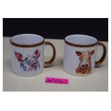 Pig & Cow Coffee Mugs