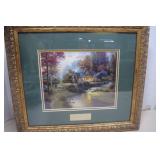 Framed Thomas Kinkade,'Still Water Cottage' 18x
