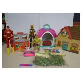 Box Of Toys - Action Figures, Small Houses, Moss