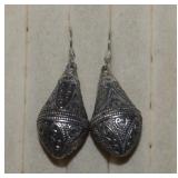 Heavy Sterling Drop Earrings