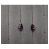 585 (14K) Gold & Amethyst Stud Earrings