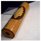 1986 Wooden Inlaid Shell Kaleidoscope,By Artisan