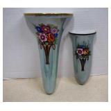 1930's Art Deco Hand Painted Noritake Wall Pockets