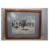 Framed Charles M. Russell Print, 'Old Texas Pete'