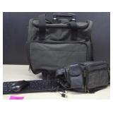 Large Rolling Craft/Office Bag, Hip Bag & Dell Key