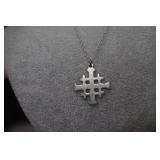 Sterling Jerusalem Cross on Sterling Chain