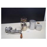 Vintage Meat Grinder & Vintage Coleman GI Pocket