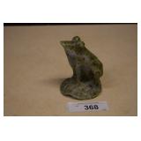 Carved Green Speckled Stone Frog Figurine