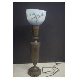 Vintage Metal Urn Style Lamp With Hand Painted