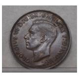 1942 Australia Lg Penny- Die Crack&Lamination Err