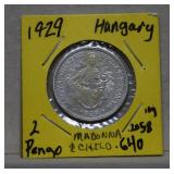 1929 Hungary 2 Silver Pengo/Madonna & Child