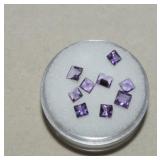 0.38 Tcwt Square Amethysts in Gem Jar - 9pc