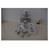 Porcelain Tea Set Rose Pattern