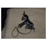 Metal Donkey Hood Ornament w/ Light-Up Eyes