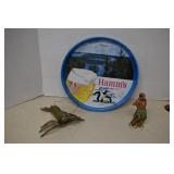 Brass Lobster, Hawaiian Girl & Hamm's VTG Dish
