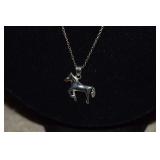 Sterling Chain w/ Prancing Horse Pend.  3.27g