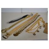 Five Vintage Ladies Belts & One Matching Bracelet