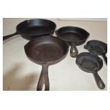Five Small Cast Iron Skillets