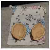 Carved Nut Faces w/ Bag