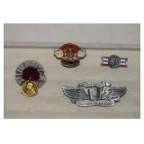 Fabric Rosette/Stephen Girard Token, VFW Lapel Pin
