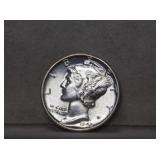 1942 Silver Mercury Dime  Choice BU