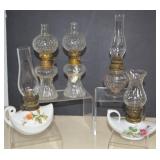 Five Vintage Mini (Small) Oil Lamps